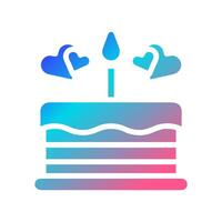 Cake icon solid gradient red purple blue colour mother day symbol illustration. vector