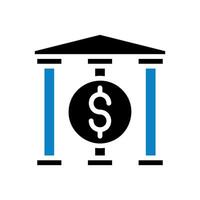 Banking icon solid blue black business symbol illustration. vector