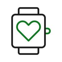 Smartwatch icon duocolor green black sport symbol illustration. vector