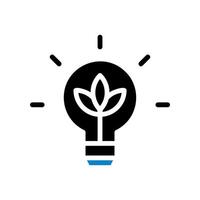 Lamp idea icon solid blue black business symbol illustration. vector