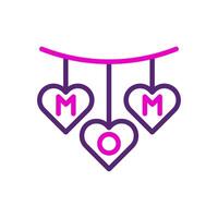 Decoration love icon duocolor pink purple colour mother day symbol illustration. vector