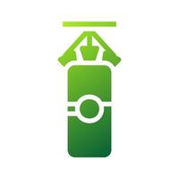 Punching bag icon solid gradient green sport symbol illustration. vector