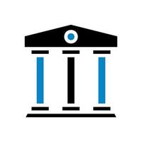 Banking icon solid blue black business symbol illustration. vector