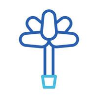 Flower icon duocolor blue colour easter symbol illustration. vector