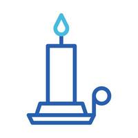 Candle icon duocolor blue colour easter symbol illustration. vector