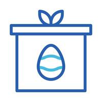 Gift egg icon duocolor blue colour easter symbol illustration. vector