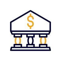 Banking icon duocolor orange black business symbol illustration. vector