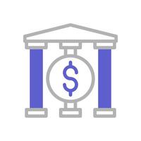 Banking icon duotone purple grey business symbol illustration. vector