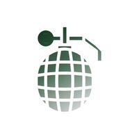 Grenade icon solid gradient green white colour military symbol perfect. vector