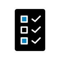 Resume icon solid blue black business symbol illustration. vector