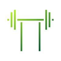 Dumbbell icon solid gradient green sport symbol illustration. vector