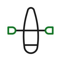 Canoe icon duocolor green black sport symbol illustration. vector