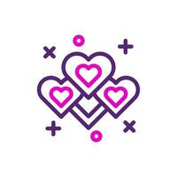 Decoration love icon duocolor pink purple colour mother day symbol illustration. vector