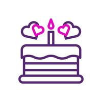 Cake icon duocolor pink purple colour mother day symbol illustration. vector