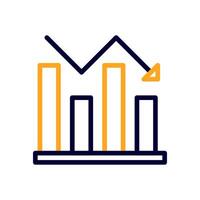 Chart icon duocolor orange black business symbol illustration. vector