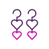 Earring love icon duocolor pink purple colour mother day symbol illustration. vector