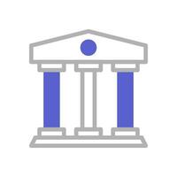 bancario icono duotono púrpura gris negocio símbolo ilustración. vector