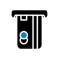 Card icon solid blue black business symbol illustration. vector