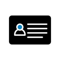 Resume icon solid blue black business symbol illustration. vector