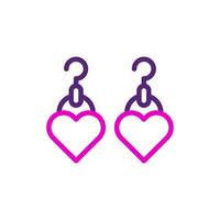 Earring love icon duocolor pink purple colour mother day symbol illustration. vector