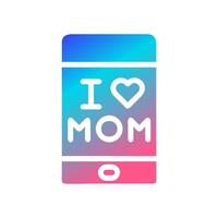 Phone mom icon solid gradient red purple blue colour mother day symbol illustration. vector