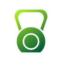 Dumbbell icon solid gradient green sport symbol illustration. vector