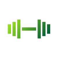 Dumbbell icon solid gradient green sport symbol illustration. vector