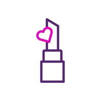 Lipstick love icon duocolor pink purple colour mother day symbol illustration. vector