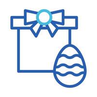 Gift egg icon duocolor blue colour easter symbol illustration. vector