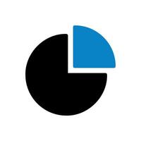 Chart icon solid blue black business symbol illustration. vector