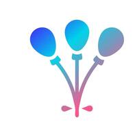 Balloon icon solid gradient red purple blue colour mother day symbol illustration. vector