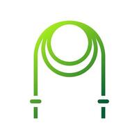 Jump rope icon solid gradient green sport symbol illustration. vector