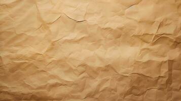 Paper vintage background. Recycle brown paper crumpled texture. AI Generated photo