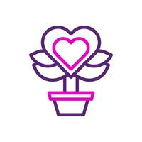 Flower love icon duocolor pink purple colour mother day symbol illustration. vector