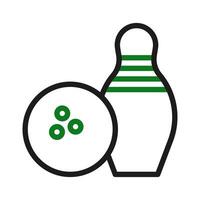 Bowling icon duocolor green black sport symbol illustration. vector