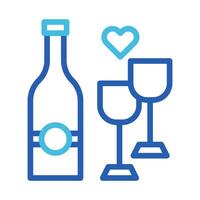 Glass wine icon duocolor blue colour easter symbol illustration. vector