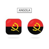 Flag of Angola 2 Shapes icon 3D cartoon style. vector