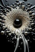 Iridescent liquid metal abstract background. AI Generated photo