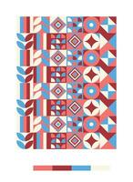 a colorful pattern with red, blue and white colors vector