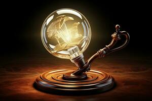 Lamp on a dark background. 3d rendering, 3d illustration, Copyrighted Material, Intellectual Property Copyright, AI Generated photo