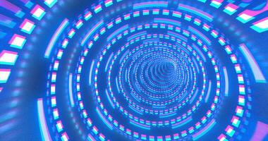 Abstract futuristic blue hi-tech tunnel from energy circles and magic lines background photo