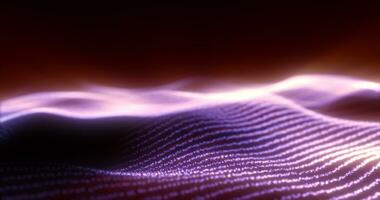 Abstract purple energy magic waves from glowing particles and lines futuristic hi-tech background photo