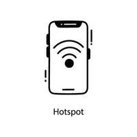 Hotspot doodle Icon Design illustration. Networking Symbol on White background EPS 10 File vector