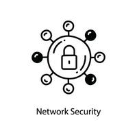 Network Security doodle Icon Design illustration. Networking Symbol on White background EPS 10 File vector