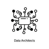 Data Architects doodle Icon Design illustration. Networking Symbol on White background EPS 10 File vector