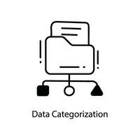 Data Categorization doodle Icon Design illustration. Networking Symbol on White background EPS 10 File vector