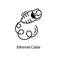 Ethernet Cable doodle Icon Design illustration. Networking Symbol on White background EPS 10 File vector