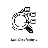 Data Classifications doodle Icon Design illustration. Networking Symbol on White background EPS 10 File vector