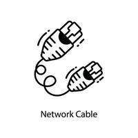 Network Cable doodle Icon Design illustration. Networking Symbol on White background EPS 10 File vector