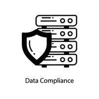 Data Compliance doodle Icon Design illustration. Networking Symbol on White background EPS 10 File vector